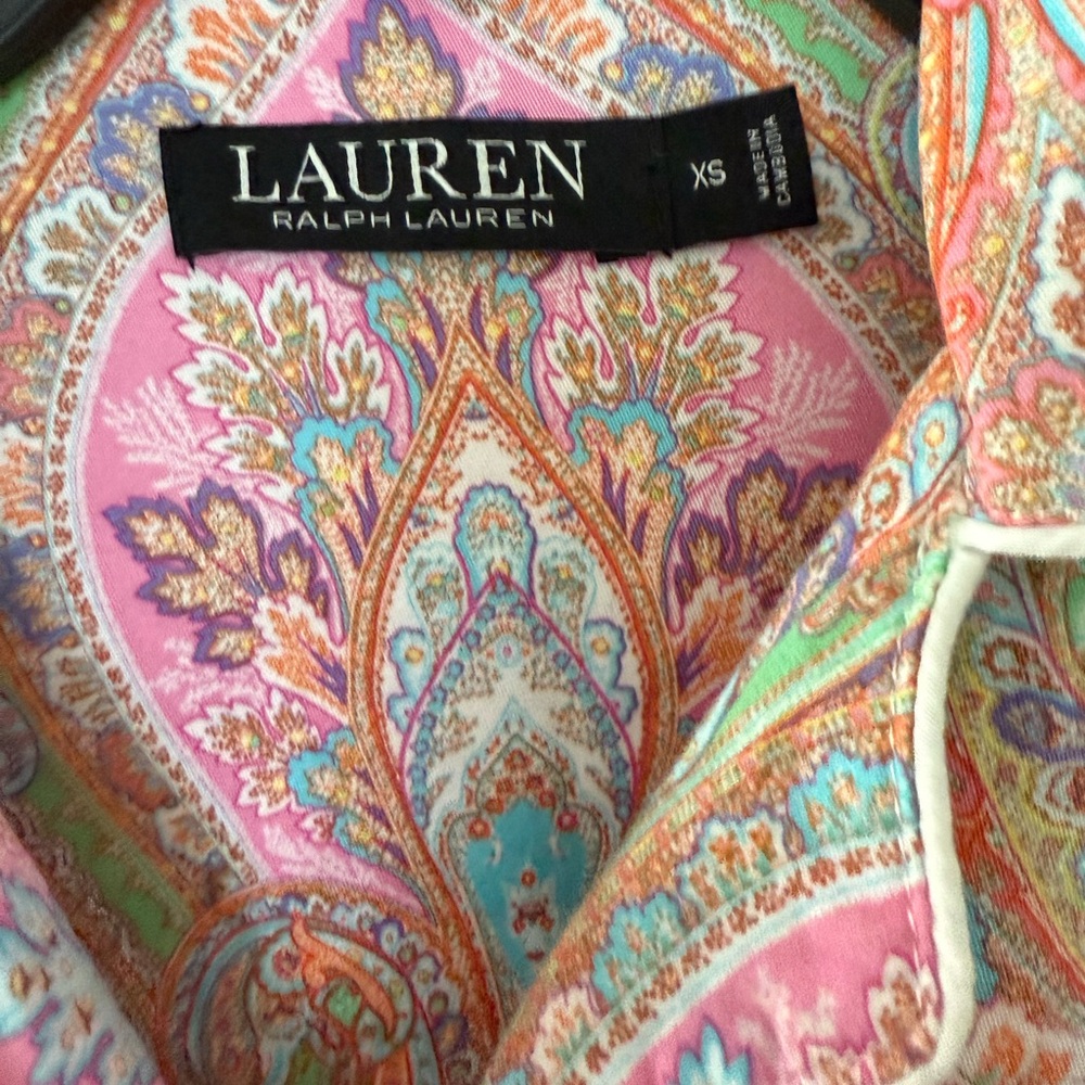 Ralph Lauren Paisley Button-Up pajama top size xs - Picture 4 of 7